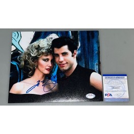 GREASE  OLIVIA NEWTON JOHN & JOHN TRAVOLTA Hand Signed 8"x10" Photo + PSA/DNA COA