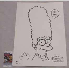 MATT GROENING  The Simpsons  Hand Signed "24x18" HUGE Marge Sketch  + JSA COA