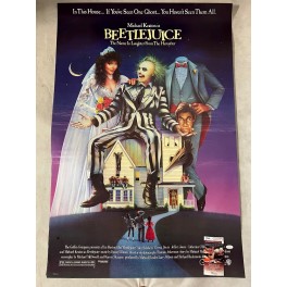 BeetleJuice Michael Keaton  Hand Signed Full Size Poster + JSA  COA