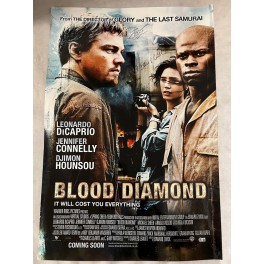 LEONARDO DICAPRIO x 3 Hand Signed BLOOD DIAMOND Fullsize Poster + BECKET COA