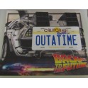 MICHAEL J FOX Hand Signed License Plate + Custom Mat + JSA COA Back To The Future