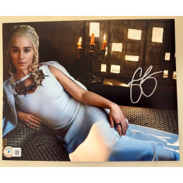 Emilia Clarke  Game Of THrones  Hand Signed 8"x10" Photo + BECKETT COA