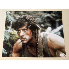Sylvester Stallone Rambo   Hand Signed 11"x 14" Photo + JSA COA