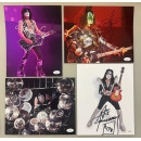 KISS x 4 Original Members Hand Signed 8"x10" PHOTOS + JSA COA