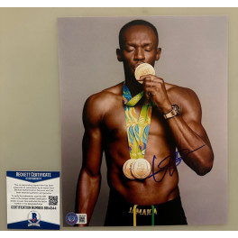 Usain Bolt Hand Signed 8'x10' Photo 4 + Beckett COA