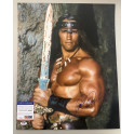 ARNOLD SCHWARZENEGGER Hand Signed 16"x20"  Conan Photo + PSA DNA COA *BUY GENUINE*