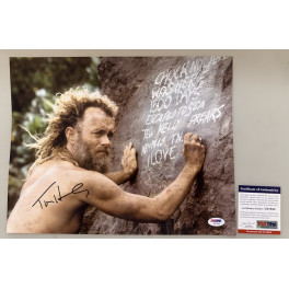 Tom Hanks Castaway Hand Signed 11" x 14" Photo  + PSA DNA COA