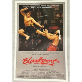 JEAN CLAUDE VAN DAMME 'BLOODSPORT' Hand Signed 27"x40" Fullsize Poster + ASI