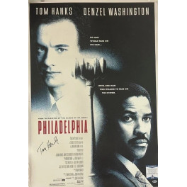 TOM HANKS FULL SIGNATURE Hand Signed PHILADELPHIA Fullsize Poster +BAS COA