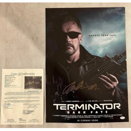 TERMINATOR ARNOLD SCHWARZENEGGER Hand Signed 24'x16' Poster + JSA COA