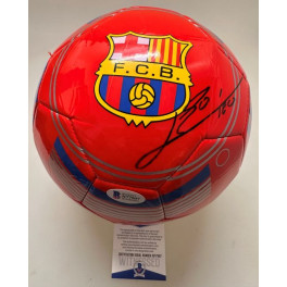 LEO MESSI Hand Signed Soccer Ball 2 + Beckett COA