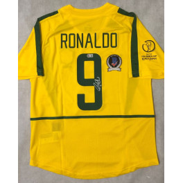Ronaldo R9 Hand Signed Brazil 2002 World Cup  Jersey + Beckett Coa