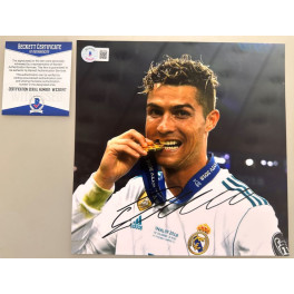 Cristiano Ronaldo Hand Signed  8" x 8" Photo Real Madrid + Beckett Coa