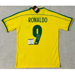 Ronaldo R9 Hand Signed Brazil 1998 World Cup  Jersey + Beckett Coa