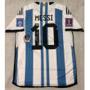 LEO MESSI Hand Signed 2022 World Cup Argentina  Jersey + Beckett Coa