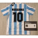 Maradonna Hand Signed Argentina 1986 Retro Jersey +  Coa