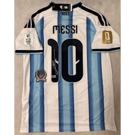 LEO MESSI Hand Signed 2026 World Cup Argentina  Jersey + Beckett Coa