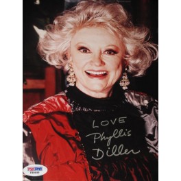 Phyllis Diller Hand Signed 8" x 10" Colour Photo1 + PSA/DNA F89649