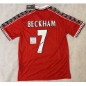 David Beckham Hand Signed Manchester United 1998/99 Treble Jersey S/S + PSA/DNA