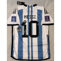 LEO MESSI Hand Signed 2022 World Cup Argentina  Jersey + Beckett Coa
