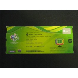 2006 Original World Cup Ticket *Brazil vAustralia 18th June 2006