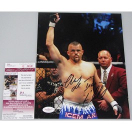 CHUCK 'THE ICEMAN' LIDDELL Hand Signed 8'x10' Photo UFC + JSA COA E26551