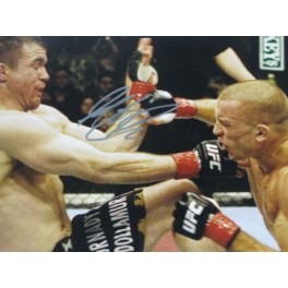 GEORGES RUSH ST PIERRE 'GSP' HUGE Hand Signed 16"x20" Photo + PSA DNA COA Q28709