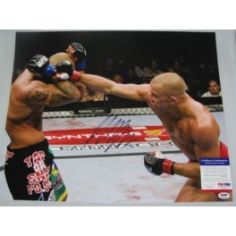 GEORGES RUSH ST PIERRE 'GSP' HUGE Hand Signed 16"x20" Photo + PSA DNA COA K16241