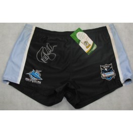 Paul Gallon Hand Signed Sharks Football Shorts + Photo Proof