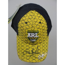 DARREN LOCKYER Hand Signed Australia Cap Hat DARREN LOCKYER Hand Signed Australia Cap Hat