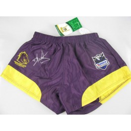 DARREN LOCKYER Hand Signed Broncos Shorts + Photo Proof DARREN LOCKYER Hand Signed Broncos Shorts + Photo Proof