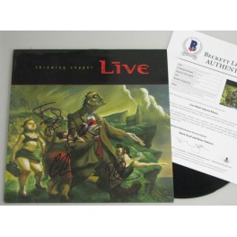 LIVE x 4 Hand Signed 'Throwing Copper' LP + PSA BECKETT COA