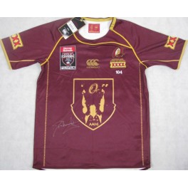 DARREN LOCKYER Hand Signed Qld Jersey + Photo Proof