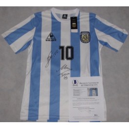 LEO MESSI & MARADONA Hand Signed Argentina Jersey + PSA/DNA LEO MESSI & MARADONA Hand Signed Argentina Jersey + PSA/DNA
