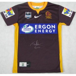 DARREN LOCKYER Hand Signed Broncos 2007 Jersey + Photo Proof DARREN LOCKYER Hand Signed Broncos 2007 Jersey + Photo Proof