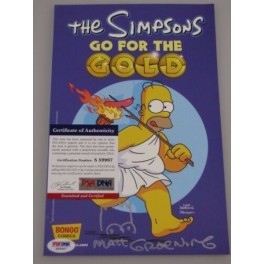 MATT GROENING Hand Signed + SKETCH  Comic Book + PSA DNA COA
