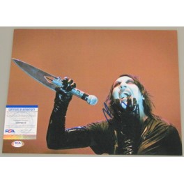 Marilyn Manson Hand Signed 11" x 14" Photo 1 + PSA/DNA Marilyn Manson Hand Signed 11" x 14" Photo 1 + PSA/DNA