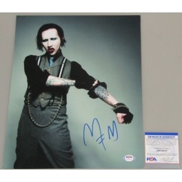 Marilyn Manson Hand Signed 11" x 14" Photo 2 + PSA/DNA