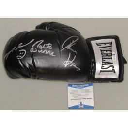 LEONARD - HEARNS - DURAN  Hand Signed Boxing Glove + PSA/DNA COA