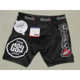 GEORGES RUSH ST PIERRE 'GSP' 2013 Hand Signed Trunks / Shorts UFC+ PSA DNA COA V70465